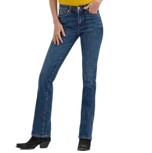 Lainey Wilson x Wrangler Boot Huggers High Rise Slim Bootcut Jeans Blue 24x32
